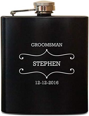 Engraved Personalized Flask, Custom Leather Hip Flask, Wedding Bachelor Party, Groomsmen, Bridesmaid, Fathers Day