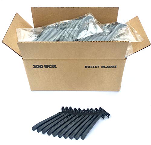 200 Box of Bullet Blades - Black Bulk Disposable Twin Blade Razors for Men and Women
