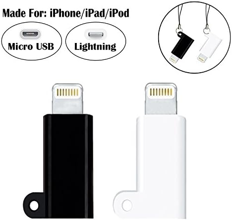 Android to iPhone Adapter - Nousija Micro USB to 8 Pin Lightning Adapter Converters for Apple iPhone X 8 7 6s 6 plus 5s 5 iPad iPod, Compatible with Apple iOS Devices