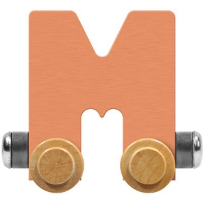 NameTrain Pastel Letter Car M - Made in USA (Orange)