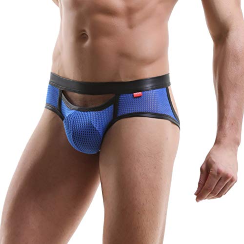 Emimarol Men's Quick Dry Travel Underwear Breathable Mesh Boxer Briefs for Outdoor Sports Lightweight Trunks Blue