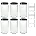 JUVITUS 32 oz Clear PET Plastic (BPA Free) Large Refillable Empty Jar (6 pack, Black Smooth LId)