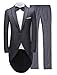 JYDress Mens Tail Tuxedo 3 Pieces Tailcoat Suit Gray Groom Tuxedos Wedding Suit