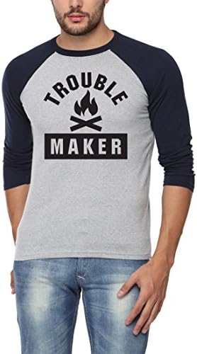 GOODTRY Men's Raglan Sleeve Printed Bio Wash T-Shirt