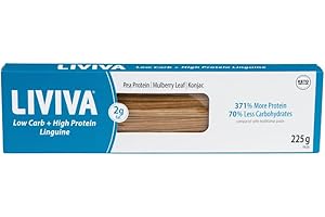 Liviva Keto, Low Carb & High Protein Linguine - Al Dente Pasta with Pea Protein, Mulberry Leaf & Konjac - 225g Pack, 27g Protein, 8g Net Carbs (Pack of 1)