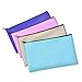 TUTBIER Leatherette Security Bank Deposit Bags/Check Pouch/Utility Zipper Coin Bag, 11 x 6 inches Money Bag 4 Pack (Blue Pink Bronze Aquamarine)