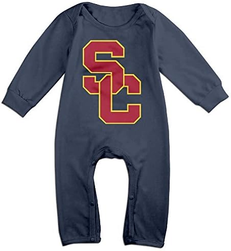 Kids USC Trojans Logo Baby Unisex Boys Girls Bodysuit Rompers 18 Months Navy 100% Cotton Long Leg