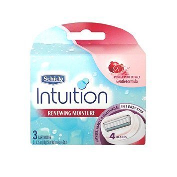 Schick Intuition Renewing Moisture Razor Refill Cartridges, 3 count
