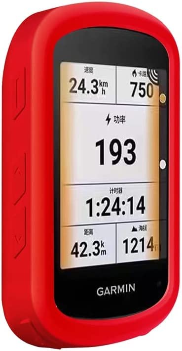 TUFF LUV Full Silicone Case and Tempered Glass Screen Protector [Compatible With Garmin 540 Edge] – Ultimate Protection for Your GPS Device (Red)