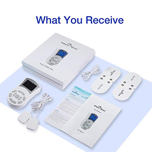 EasyHome Heat TENS Unit, TENS EMS Unit with Heat Therapy, 510K Cleared