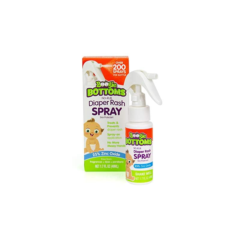 Diaper Rash Cream Spray by Boogie Bottoms, Travel Friendly No-Rub Touch Free Application for Sensitive Skin, from The…