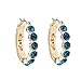 Clearance! Elogoog 1 Pair Women Fashion Crystal Rhinestone Round-shaped Ear Stud Dangle Hoop Loop Earrings Jewelry (Blue)
