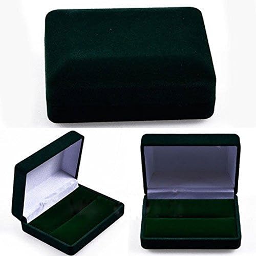 New Luxury Gorgeous Gift Velvet Jewelry Box Ring Earrings Bracelet Necklace Pendant Case Holder Organizer Dark Green
