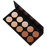 Amazing2015 Pro Mixed 10 Color Cream Concealer Palette Foundation Makeup Set Cover Speckled Freckle Face Contouring Kit