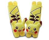 Finex Set of TWO - Pokemon Pikachu Yellow Plush Car Seat Strap Cover Pads Accessories