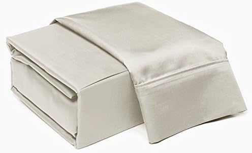 Addy Home Fashions 300 Thread Count 100% Cotton Sheet Set, Silver, Queen (6-Piece)