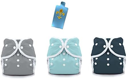 Thirsties Duo Wrap Snaps Diaper Covers 3 pack Combo: Fin (Gray), Aqua, Midnight Blue Sz 2