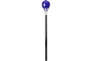 GANPUB Royal Blue for Halloween Cosplay Plastic Diamonds Crown Wand King Queen Role Play Sceptre Royal Blue One Size Dress-Up Accessories