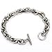 Trendsmax Classic Stainless Steel Toggle Clasp Charm Oval Rolo Cable Curb Cuban Wheat Bracelet Link Chain 7-11 Inch