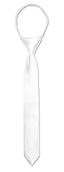 Black n Bianco Boys' Satin Slim Zipper Neck Tie