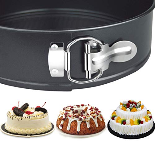 Springform Cake Pan set, 4"/7"/9" Non-stick Cheesecake Pan, Leakproof Round Cake Pan,Removable Bottom Quick Release Latch moulds for birthday cake,3 PCS,Gift free 50 Pcs Cake Paper - Thumbnail 4