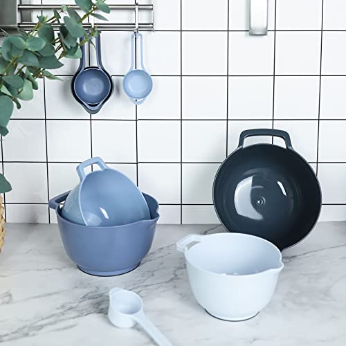 BoxedHome 8 Pack Classic Nesting Mixing Bowl Set with 4 Measuring Cups