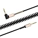 havit 3.5mm Audio Cable Cord, Flat 90 Degree Right Angle AUX Cable with Steel Spring Relief for Headphones, iPods, iPhones, iPads, Home/Car Stereos and More (Black)