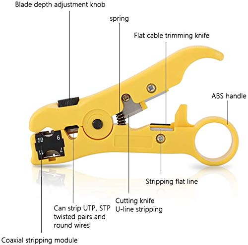 BIKUUL RJ45 Crimping Tool Kit for RJ11/RJ12/CAT5/CAT6/Cat5e, Professional Computer Maintenance Lan Cable Tester Network Repair Tool Setï¼ŒWire Crimper Wire Connector Stripper Cutter