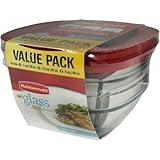 Rubbermaid Value Pack 6-Piece 4 cup capacity Clear/Red Glass Food Storage