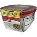 Rubbermaid Value Pack 6-Piece 4 cup capacity Clear/Red Glass Food Storage