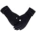 Lanzom Women's Warm Lined Thick Warmer Winter Gloves Touch Screen Gloves (Black)