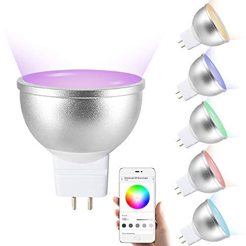 BENEXMART Zigbee MR16 Smart Led Bulb 5W RGBW Work with Tuya App Voice Contorl by Alexa Google Home Echo Plus Directly(6 Pack)