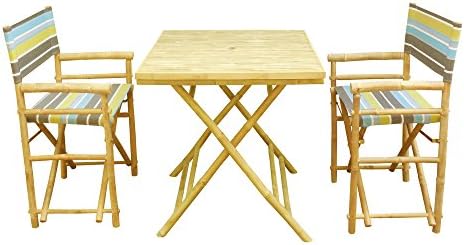 Zero Emission World Set of 1 Table and 2 Director Chairs, Green, Square