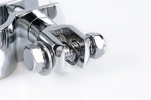Radracing Motorcycle Footpeg Clamps Kit 1 1/4" (32mm) fit for Harley Softail Slim FLS Street Bob FXDB Suzuki Yamaha Kawasaki Honda Chrome - Thumbnail 5