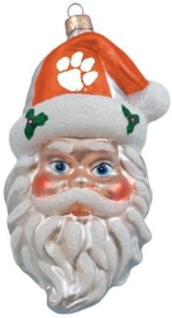 NCAA Clemson Tigers Santa Head Ornament
