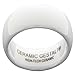 White Ceramic Ring by CERAMIC GESTALT - 10mm Width. Domed & Polished Design (Avail. Sizes 5 to 14).