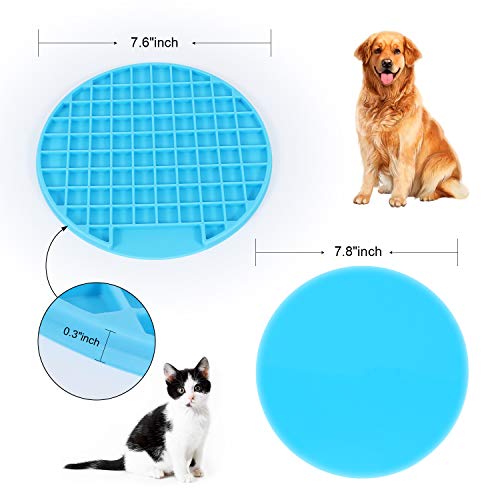 WERFORU Buddy Treat Mat, Dog Lick Pad With Suction, Slow Feeder Lick Mat, Promote Health/Fun Feeder Licking Mat For Pet Training and Grooming 2 Pack (Blue & Green)