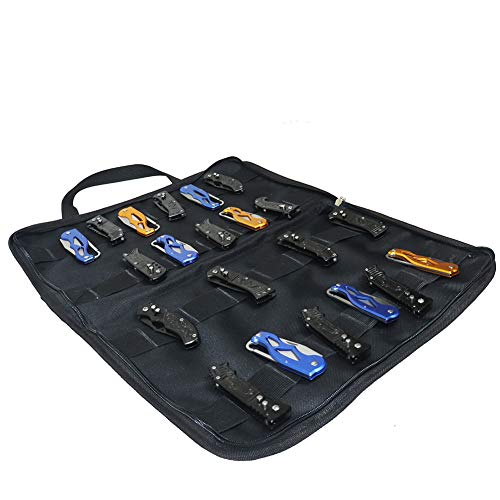 Large Pocket Knife Storage Case, Folding Knife Carrying Bag, 32 Pockets