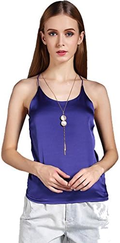 Colyanda Women's Tank Top Silky Loose Camisole Shirt in Many Colors(Royal Blue,L)