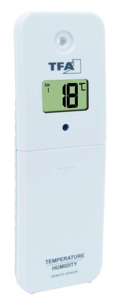 TFA Dostmann Thermo-Hygro-Sender 30.3239.02 for Marbella Pool Thermometer and TFA WLAN Weather Stations with Display White (L) 51 x (W) 20 x (H) 146 mm