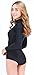 speerise Women Turtleneck Long Sleeve Bodysuit, Adult Stretchy Leotards Tops with Zipper Closure Soft Jumpsuit for Gymnastics