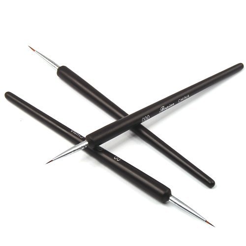 Nail Art Brushes- Professional Nail Art Brushes- Sable Nail Art Brush Pen, Detailer, Liner **Set of 3 - Thumbnail 2