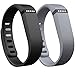 SKYLET For Fitbit Flex Bands, Silicone Replacement Bands for Fitbit Flex with Fastener Ring (No Tracker)(Large,Black&Grey)