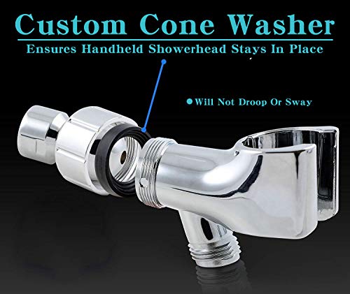 CACASO shower head Holder Shower Arm Mount,Mount for Handheld Showerheads,Adjustable Shower Arm Bracket with Swivel Ball Connector,Chrome Finish