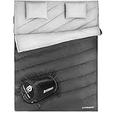 FUNDANGO Sleeping Bag Queen Size XL Double Sleeping Bag for Camping, Hiking, Traveling,2 Person Sleeping Bag with 2 Pillows and Compression Bag