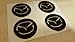 EdwardSmithCars 4 x 55mm Diameter Mazda Wheel Center Cap Sticker Emblem Self Adhesive for Flat Surfaces