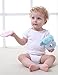 Gogoboi Fluff Animal Hand Rattle Toys for Baby 0-1 Years (Blue elephant)