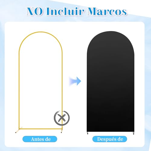 MEKOTRIN 3 Piezas de Fondo Cubierta de de Alta Elasticidad Espesar Fibra de Poliuretano Seda de Leche a Prueba de Decoloración para Fiestas de Boda (Negro, 4FT, 5FT, 6FT)