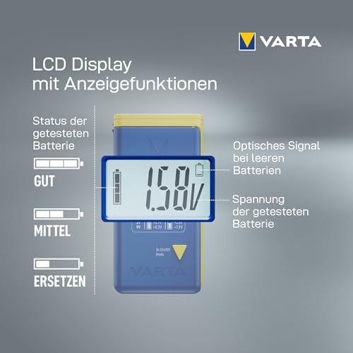 Testador de Baterias LCD para AA/AAA/C/D/9V e Pilhas de Botão, 2x LR44