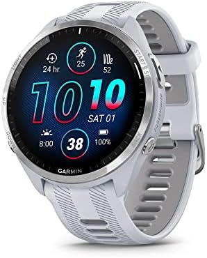 Garmin Forerunner® 965, Running Smartwatch, 47mm, Whitestone/Powder Gray | Maps, Advanced Training Metrics & Recovery Insights, Maps, Music On Your Wrist, Garmin Coach, Daily Suggested Workouts